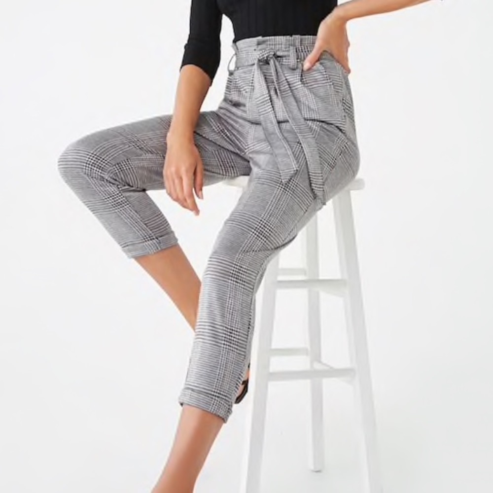 Plaid paper bag waist pants (Never worn)